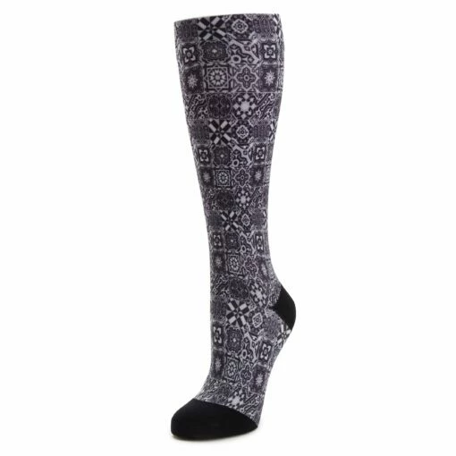 Compression Aztec Tile Black Socks -Deals Alegria Shoes Store ALG 92607 S1