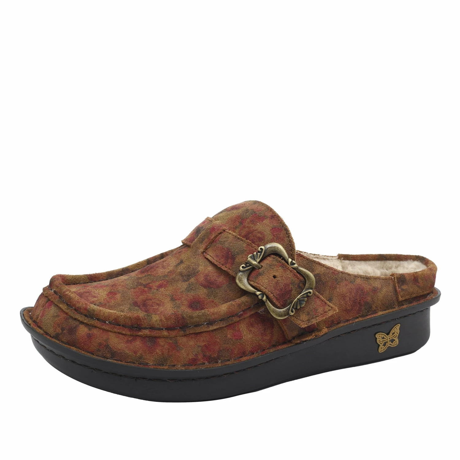 Shoes Brigid Cognac & Roses Clog 3 Shoes Brigid Cognac & Roses Clog