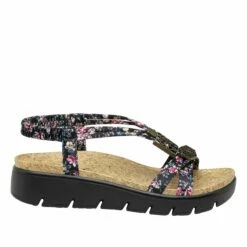 Roz Charm Black Sandal -Deals Alegria Shoes Store ROZ 7554 S2
